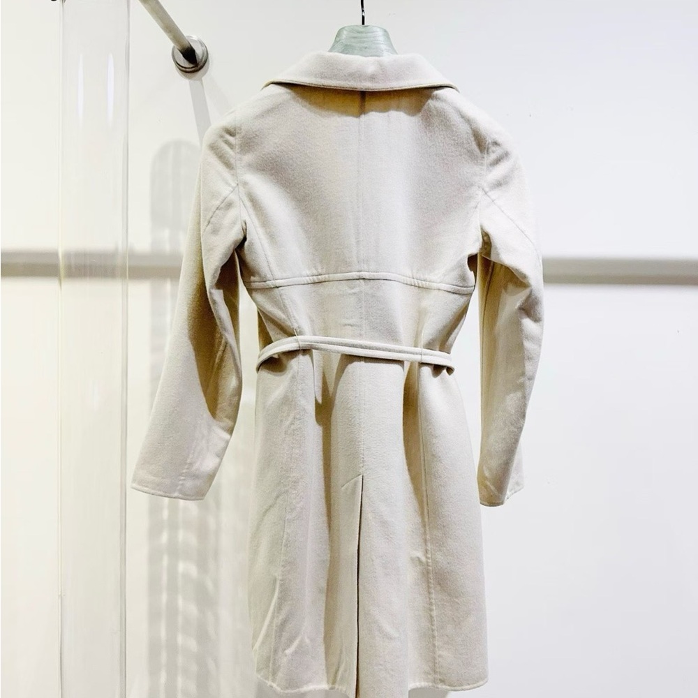 🚩steal authentic Max Mara Cream Belted Coat - Picture 4 of 5